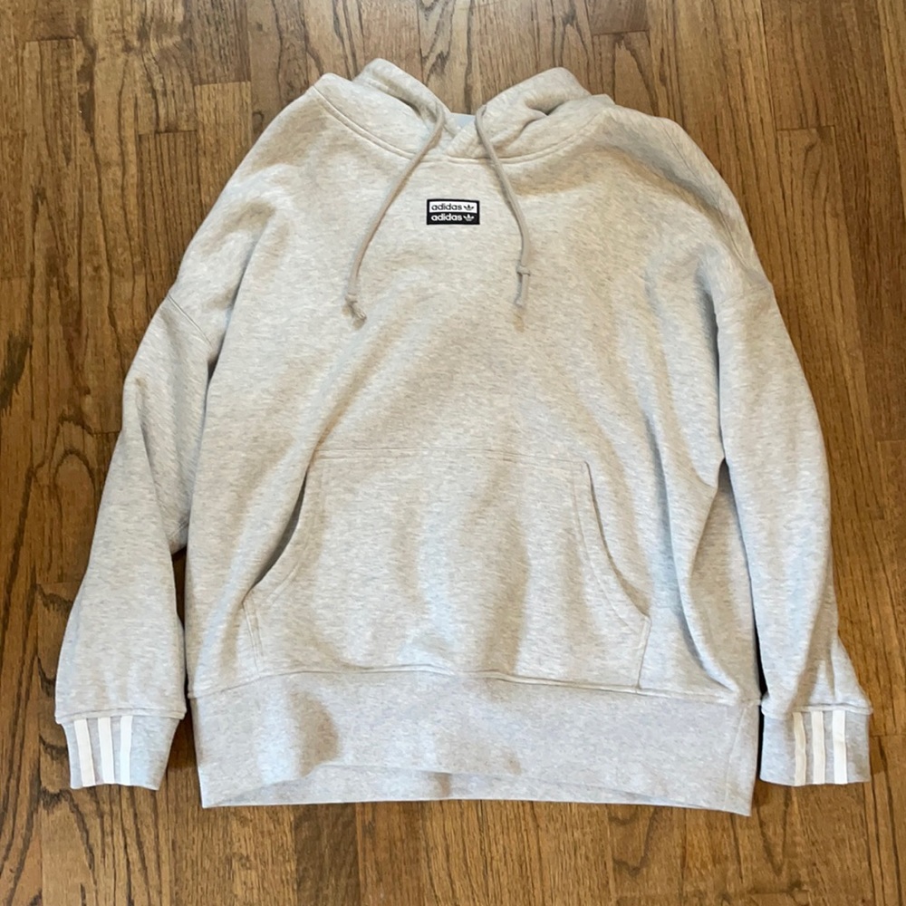Adidas women’s hoodie- large grey